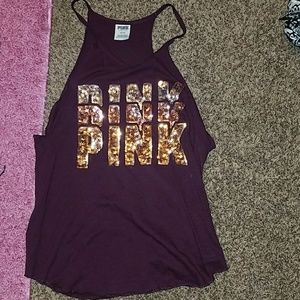 Pink Spaghetti Strap Tank Top